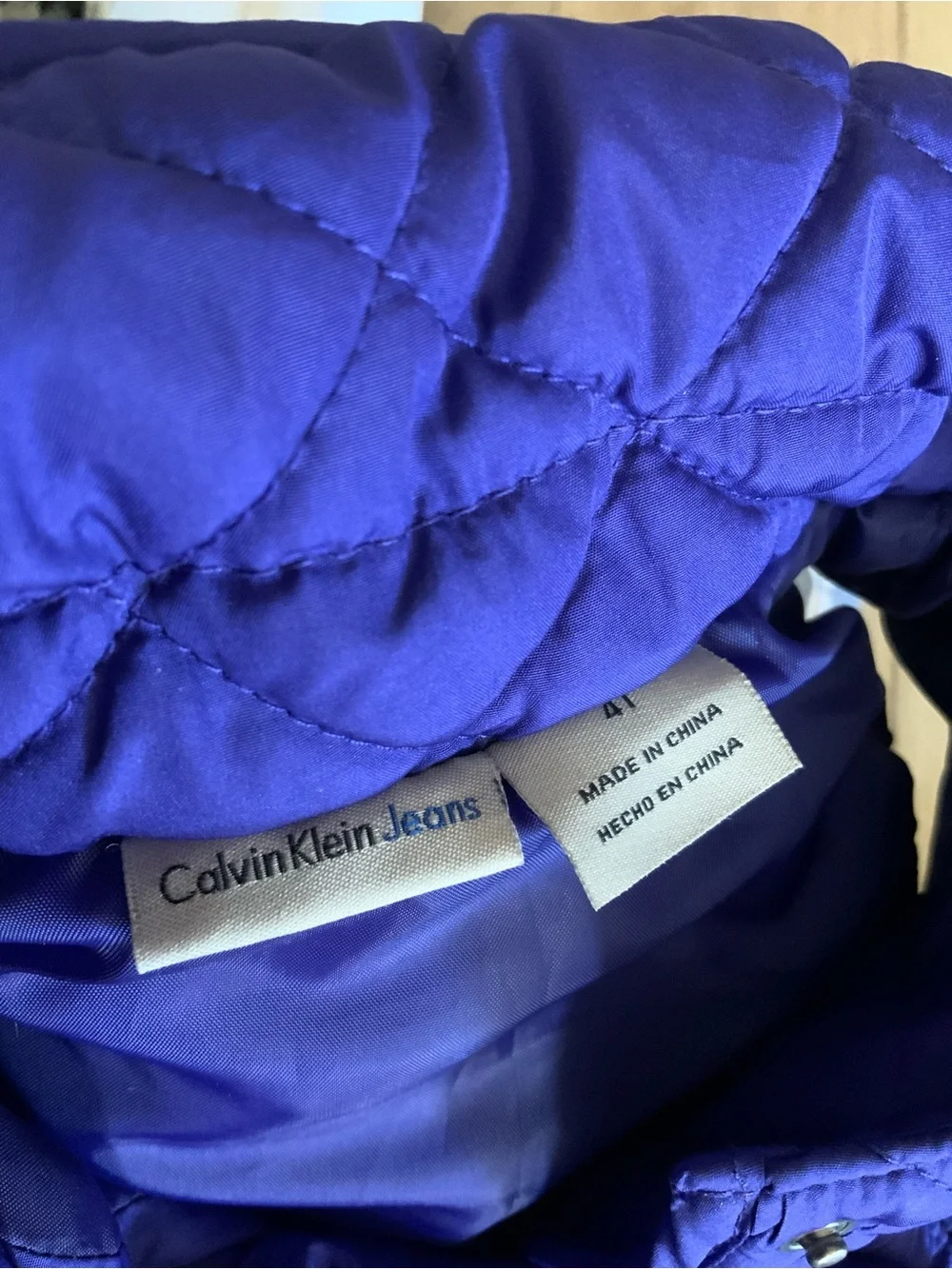 Bundle 2 Calvin Klein Girls' Quilted Hooded Vest - Pink and purple SZ 4